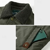 preiswerte Pufferjacken-Herren Wanderjacke Fleecejacke für Wanderer Draussen warm Fleece-Futter Windbreaker-Jacke Reisen Armeegrün Khaki Dunkelblau
