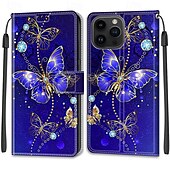 economico Cover per iPhone-telefono Custodia Per iPhone 15 Pro Max Plus Copertura Posteriore con Supporto Con Cinturino da Polso Slot per Carte Retrò TPU Pelle PU