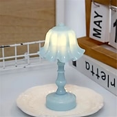 baratos Candeeiros de mesa-Abajur de mesa led com flor de concha colorida de macaron, quarto &amp;luz noturna de mesa de jantar, decoração moderna simples, botão alimentado por bateria 1pc