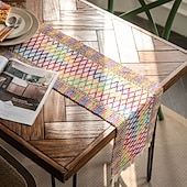 cheap Tablecloth-Tablerunner Decorative and Durable Table Cover Ideal for Dining and Kitchen Tables Perfect for Everyday Use or Special Occasions