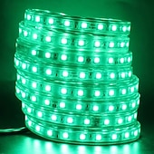 お買い得  防水ストリップライト-導かれたストリップライト防水30m98.4fttiktokライト5050smd 1800ledseuプラグ付き暖かい白白赤黄青緑家のダイニングリビングルームバー用の切断可能