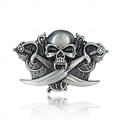 abordables Ceintures pour homme-Homme Boucle de ceinture Boucle Argent Bronze Alliage Style vintage Rétro Vintage Pirate du quotidien Célébrations religieuses