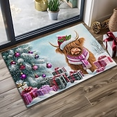 billiga julmattor och julmattor-juldekoration dörrmatta xmas highland cattle köksmatta golvmatta halkfri matta oljesäker matta inomhus utomhusmatta sovrumsinredning badrumsmatta entrématta