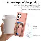 cheap Samsung Cases-Phone Case For Samsung Galaxy S24 S23 S22 S21 Ultra Plus A55 A35 A25 A15 5G A55 5G A14 A34 A54 S20 Plus S20 Ultra A53 A33 A23 A13 A33 Back Cover Ring Holder Card Slot Shockproof Retro PC PU Leather