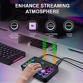 economico Cavi e adattatori-mixer audio per giochi streaming mixer rgb a 5 canali per podcast di voci di gioco trasmissione in diretta