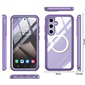 cheap Samsung Cases-Phone Case For S24 FE S25 Ultra Back Cover Magnetic Support Wireless Charging Shockproof Retro TPU Acrylic