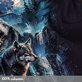 abordables Estampado animal-Hombre Lobo Sudadera Sudaderas Sudadera Manga Larga Sudadera con capucha Con Capucha Moda Impresión 3D Festivos Viaje Azul Piscina Cremallera Bolsillo Correa Otoño Invierno Diseñador