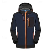 preiswerte Fleece &amp; 3 in 1 Jacken-Herren Softshelljacke Wanderjacke Draussen Farbblock Wasserdicht Winddicht Windjacke Reisen Schwarz Rot Marinenblau Königsblau Grau