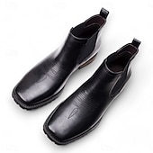 baratos Botas do Chelsea-botas chelsea masculinas de couro marrom e preto – botas clássicas de cano curto com painéis laterais elásticos para uso casual e formal