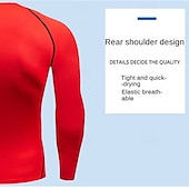 cheap Men&#039;s Running Tee &amp; Tank Tops-Men&#039;s Compression Shirt Athletic Shirt Gym Shirt Fitness Shirt Long Sleeve Tee Tshirt Casual Athleisure Fall Breathable Quick Dry Soft Gym Workout Running Walking Sportswear Activewear Black White Red
