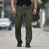 ieftine Pantaloni Cargo-Bărbați Pantaloni Cargo Pantaloni tactici Pantaloni Παντελόνι πεζοπορίας Nasturi Multi Buzunare Simplu Purtabil În aer liber Zilnic Camping și drumeții Modă Clasic Sötét khaki Negru