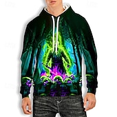 billige Hettegensere-Morder Jason Voorhees Hattetrøje Pullover Halloween 3D Graphic Til Par Herre Dame Voksne Halloween Karneval Maskerade 3D-utskrift Fest Fritid / hverdag