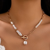 abordables Collares-Gargantillas Perla Artificial Mujer Elegante Sencillo Multi capa Boda Irregular Gargantillas Para Boda Fiesta Calle