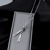 economico Collana da donna-collana con ciondolo lungo geometrico minimalista per donna – elegante gioiello a catena per ufficio, casual e abbigliamento da sera