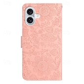 お買い得  iPhone用ケース-電話 ケース 用途 iPhone 16 iPhone15 iPhone 14 13 12 11 Pro Max Plus Mini SE ウォレットカードケース リストストラップ付き キックスタンド 暖かい 花 TPU PUレザー