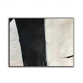 preiswerte Stillleben-Gemälde-handgemaltes weiß-schwarzes Strukturgemälde übergroßes handgemachtes abstraktes geometrisches Gemälde Wandkunst großes minimalistisches schwarz-weißes Gemälde für Wohnzimmer Wanddekoration abstrakte