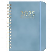 preiswerte Bürobedarf-2025 PU-Leder-Kalenderplaner-Notizbuch A5 mit losem Blatt, Wochenplaner, Gummiband-Notizbuch