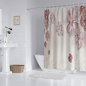 お買い得  シャワーカーテン-フック付きシャワーカーテン180cm*180cm(70"*70")ポリエステル洗濯可能防水パターンバスルームバスタブデコジュエリーフラワー