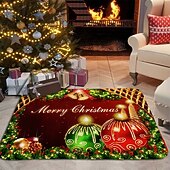 economico Bagno di Natale-tappetini da bagno natalizi creativi tappeti assorbenti da bagno in flanella antiscivolo
