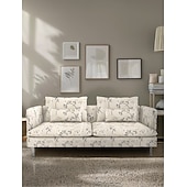 baratos Cobertura de Sofa-Capas de Sofá 100% Algodão Floral Com Estofamento 3 Lugares Com Braços
