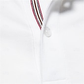 preiswerte Klassisches Poloshirt für Herren-Herren Polo Golfshirt Lässig Revers Kurze Ärmel Bequem Schmuck &amp; Bestickt Einfarbig Basic Sommer Weiß Polo