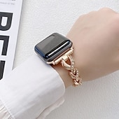 voordelige Apple Watch-bandjes-Solo Loop Compatibel met: Apple Watch-horlogebandje 38mm 40mm 41mm 42mm 44mm 45mm 49mm Bling Diamant Metalen sluiting Verstelbaar Legering Vervangende horlogeband voor iwatch Ultra 2 Series 9 8 7 SE