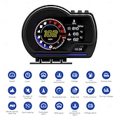 cheap Bluetooth Car Kit/Hands-free-Car Head-Up Display OBD2&amp;GPS Smart Car HUD Gauge Digital Odometer Security Alarm Water Temperature Alarm