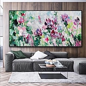 cheap Floral/Botanical Paintings-Mintura Handmade Texture Flowers Oil Paintings On Canvas Wall Art Decoration Modern Abstract Picture For Home Decor Rolled Frameless Unstretched Painting
