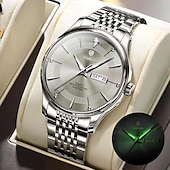 ieftine Ceasuri Quartz-noua tendință de modă pentru bărbați cu calendar dublu ceas cu quartz luminos, simplu, versatil, timp liber, călătorie, sport, ceas pentru bărbați