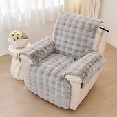 cheap Recliner Chair Cover-Plush Recliner Slipcover Home Faux Fur Fluffy Recliner Chair Slipcover Non Slip Back Fuzzy Fluffy Reclining Couch Cover Soft Comfort Sofa Slipcover Washable Furniture Protector