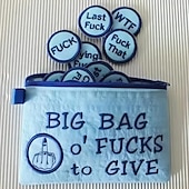baratos Presentes-grande saco de f*cks para dar bolsa com zíper, com diferentes moedas de feltro com zíper de fucks que podem ser bordadas em roupas, chapéus, saco de fucks gag presente para amigos