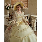 cheap Dresses-Rococo Victorian Vintage Inspired Dress Party Costume Prom Dress Princess Shakespeare Solid Color Ball Gown Fancy Dress Women's Christmas Halloween Carnival Evening Party Party Masquerade Adults'