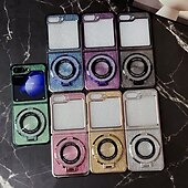 Недорогие Чехлы для Samsung-телефон Кейс для Назначение Z-сгиб 6 Z Flip 5 Z Flip 4 Z Flip 3 Кейс на заднюю панель со стендом Блеск Блеск Блестящий Защита от удара Ретро ТПУ Покрытие