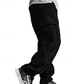 cheap Cargo Pants-Men's Cargo Pants Corduroy Pants Trousers Straight Leg Sweatpants Elastic Waist Drawstring Multi Pocket Plain Wearable Outdoor Daily Camping &amp; Hiking Fashion Classic Black Army Green