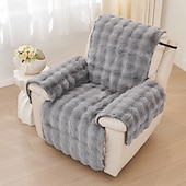 cheap Recliner Chair Cover-Plush Recliner Slipcover Home Faux Fur Fluffy Recliner Chair Slipcover Non Slip Back Fuzzy Fluffy Reclining Couch Cover Soft Comfort Sofa Slipcover Washable Furniture Protector