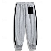 baratos Calças Desportivas-Homens Calças Esportivas Corredor Calças Calça casual Patchwork Com Cordão Cintura elástica Tecido Conforto Quente Comprimento total Ao ar livre Casual Diário Esportes Moda Preto Cinzento