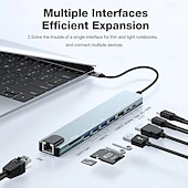 お買い得  USBハブ-10 in 1 USB ハブ、HD 4K@30Hz、USB3.0、USB2.0、Type-C 2.0、RJ45 イーサネット、100W PD 充電、SD TF カード スロット、ドッキング ステーション