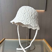 levne Party klobouky-Klobouky Polyester Zvonovitý klobouk Kbelík 30. léta Ležérní Dovolená Dámský den Elegantní Vinobraní Jednoduchý S Čistá Barva Barevně dělené Přílba Pokrývky Hlavy