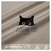  Men's Funny Cat Graphic T-Shirt - Judging You Silently Short Sleeve Tee for Cat Lovers