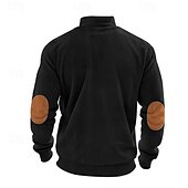 abordables Sweat-shirts basiques-Homme Sweat-shirt Sweat-shirt quart de fermeture éclair Abricot Noir Vert Véronèse bleu marine Gris Demi-zip Bloc de Couleur Patchwork A côtes Texturé Sport &amp; Loisir Quotidien Fête Polyester Velours