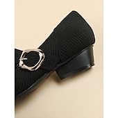 ieftine Block Heels-pantofi de damă din tricot Mary Jane cu curea cu cataramă – pantofi confortabili și eleganti cu toc joasă pentru ținute casual sau de birou