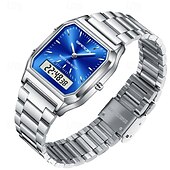 cheap Digital Watches-SANDA Men Digital Watch Fashion Casual Wristwatch Stopwatch Alarm Clock Date Week Waterproof Steel Watch