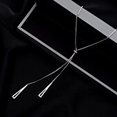 economico Collana da donna-collana con ciondolo lungo geometrico minimalista per donna – elegante gioiello a catena per ufficio, casual e abbigliamento da sera