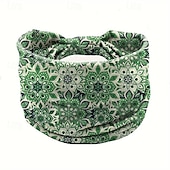 billige Tilbehør til hårstyling-1 stk boho-trykt hodebånd vintage mandala blomst hodebånd elastisk svetteabsorberende hodeplagg hårtilbehør