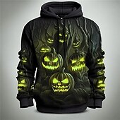 levne Mikiny s kapucí-Dýně Kapuce Pullover předvečer Všech svatých 3D Přední kapsa Grafika Pro Pro páry Pánské Dámské Dospělé předvečer Všech svatých Karneval Plesová maškaráda 3D tisk Párty Běžné / Denní