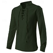 levne Topy-Středověké Renesanční 17. století Halenka / košile Cosplay kostým Keltský rytíř Elfí Šňůrky Pevná barva Maškarní kostým Pánské Pirát Fantazie předvečer Všech svatých Plesová maškaráda Běžné / Denn