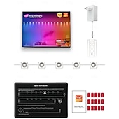  LED Smart Light Elegant Wedding Party Reception Tuya WiFi RGBIC Waterproof Eaves Lights – 3M 15LEDs/5M 25LEDs for Outdoor Garden Festival Decor