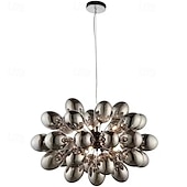 economico Luci a sospensione-lampada a sospensione a led 60/80cm postmoderno a forma di uva in stile floreale lampadario in vetro sputnik design g9 illuminazione di lusso per la casa soggiorno bar 110-240v