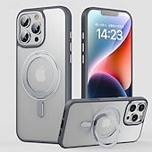 Недорогие Чехлы для iPhone-Магнитный чехол с кольцом-подставкой для iPhone 16e 16 Pro Max 15 Pro Max Plus 15 14 Pro Max Plus 13 12 11 Pro Max – ударопрочная прозрачная задняя крышка с подставкой