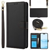 preiswerte Handyhülle für iPhone-Handy Hülle Handyhüllen Für iPhone 16 iPhone 15 Pro Max Plus iPhone 14 13 12 11 Pro Max Plus Brieftasche Kartenetui Ganzkörperschutz mit Lanyard mit Handschlaufe Retro TPU PU-Leder